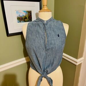 Polo Ralph Lauren Cambray Tie-front Denim Top